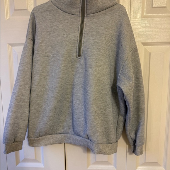 Tops - Gray Half-Zip Sweatshirt